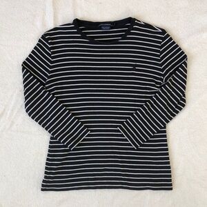 Ralph Lauren Sport Black and White Striped Crewneck Shirt